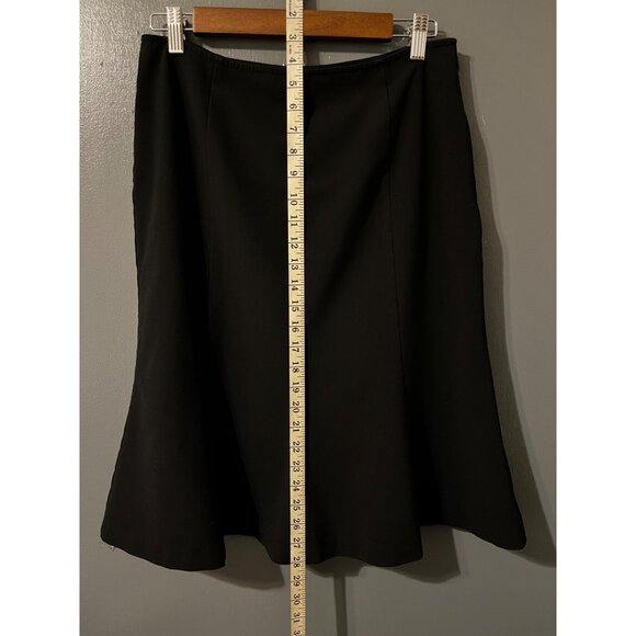 Apostrophe Black Stretch A-Line Skirt Size 8 24” Long Side Zip - Picture 1 of 3